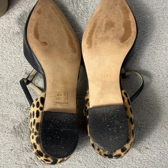 Boden Leopard Print Black Sienna Flats Size 37 - Picture 9 of 12